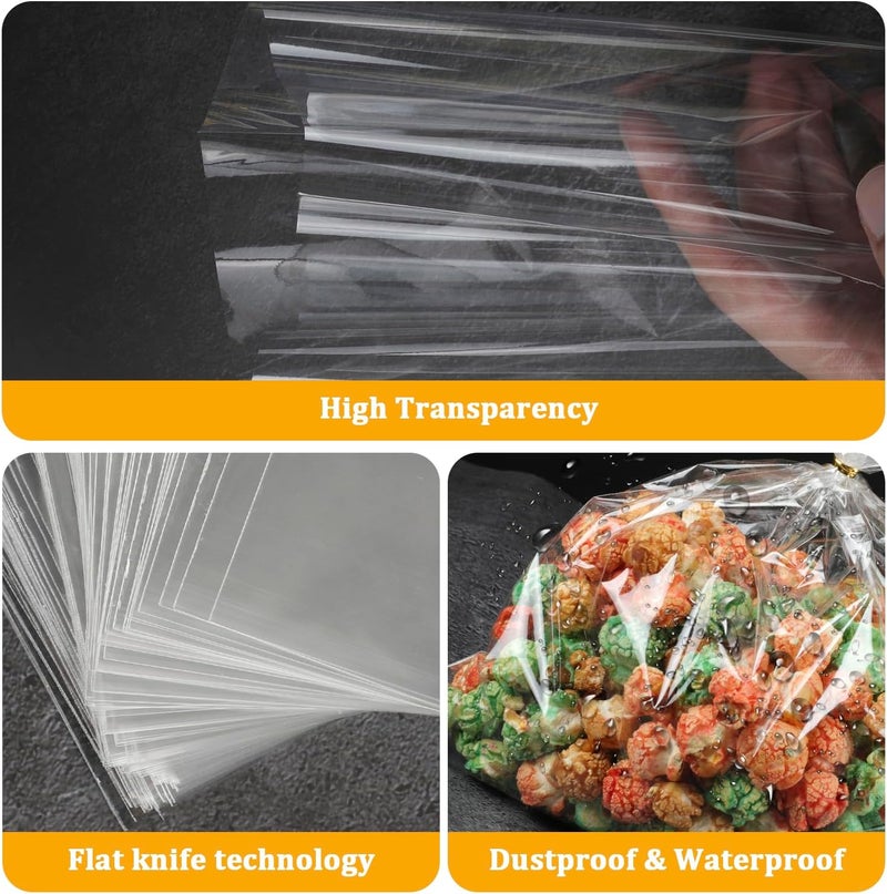 Labeol 150pcs Cellophane Bags 9x12 Treat Bags with Ties Clear Gift Candy Bag Cookie Bag for Packaging Party Favor Plastic Gift Wrap Easter - Image 2